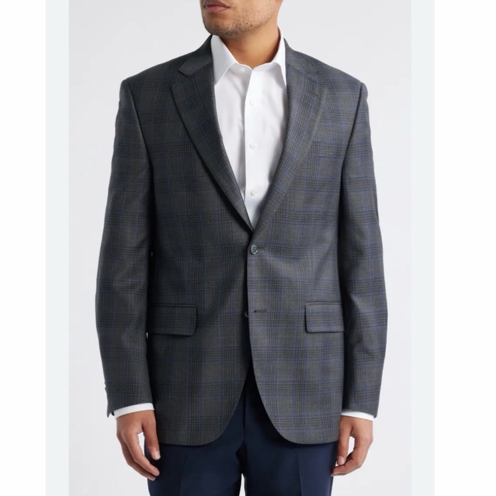 Peter Millar Flynn Classic Plaid Wool Sport Coat 48R